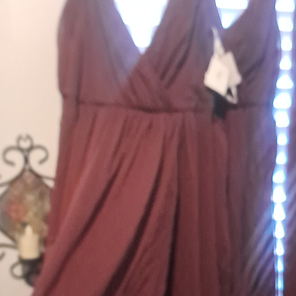 David's Bridal High Low Dress in Deep Purple - Picture 5 of 6